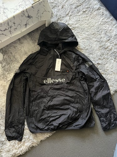 Mens ellesse black windbreaker - black,